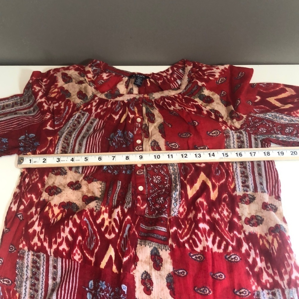 Chaps Multicolored Boho Blouse Small - Picture 7 of 11